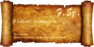 Fidler Szabolcs névjegykártya