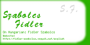 szabolcs fidler business card